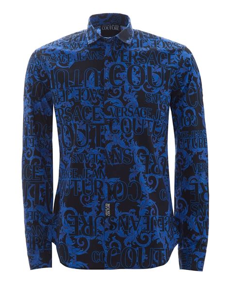 versace jeans all over print shirt|Versace Jeans couture men's.